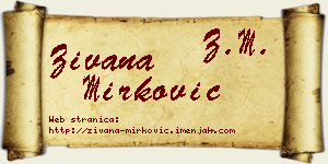 Živana Mirković vizit kartica